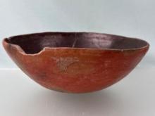 9" x 3 1/4" Black and Red Anasazi Pottery Vessel, Arizona, x2 Stress Cracks and Chip to Rim,