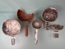 NICE Lot of 5 Anasazi Ladles, Great Restoration Candidates as they are Missing Pieces, Arizona