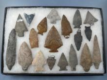 19 RESTORED Arrowheads, Various Locations in Pennsylvania, Some Great Frame-Makers!