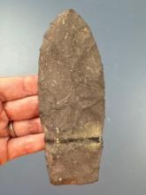 SUPERB 5 1/2" Fox Creek Culture Petalas Blade, Argillite, Broken+Re-Glued, Found Gloucester Co.,