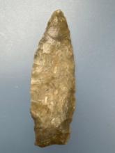 FINE 2 7/16" Early Stemmed Lanceolate, Found in Northeastern Kansas, Ex: Terry Miller