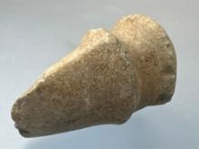 NICE 4 7/8" Axe, 3/4 Groove, SITS ON END, Highly Stylized and Raised Ridges, Found in Ohio
