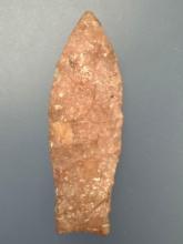 NICE Pink and White Paleo Point, 2 5/8", Found in Ponca City, Kay Co., Oklahoma Along Arkansas