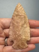 NICE 3 1/8" Pink+White Corner Notch Dovetail, Found in Ponca City, Kay Co., Oklahoma Along Arkansas