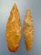 Pair of Stemmed Points, Slender, Longest is 2 3/4", Found in Ponca City, Kay Co., Oklahoma