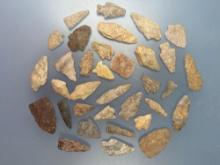 Lot of Arrowheads, Points, Rhyolite, Found near Ortanna, Adams Co.,