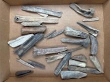 SUPERB Lot of Bone Tools, Awls, Scrapers, Longest is 5 3/4", Found along the Nemaha River
