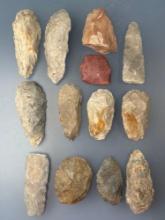 15 Various Blades, Artifacts, Longest is 5 3/4", Found along the Nemaha River in Nemaha Co., Kansas