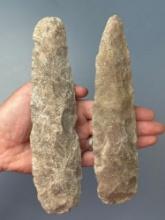 2 Massive Knives, Longest is 7 3/4", Found along the Nemaha River in Nemaha Co., Kansas