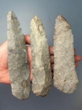 3 LARGE Knife Blades, Longest is 6 3/8", Found along the Nemaha River in Nemaha Co., Kansas