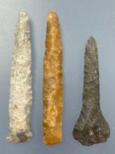 Lot of 3 Fine Drills, Longest is 2 7/8", Found in NE Kansas by Terry Miller