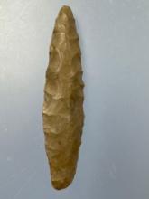 SUPERB 2 5/8" Paleo Lanceolate, Heavily Ground Base, Found in NE Kansas by Terry Miller