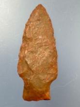 FINE 2 1/8" Colorful Stemmed Point, Jasper, Found in NE Kansas by Terry Miller