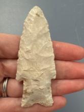 WOW 3" White Chert Hardin Point, Found in Missouri, Nice Example!, Ex: Sexton Collection
