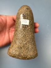 5 1/2" Bell Pestle, Granite, Found in Ohio, Nice Example, Polished