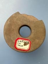 HIGHLIGHT 2 1/2" Ear Spool High Quality, From the Temple Mound, Le Flore Co., Oklahoma, Ex: PAYNE