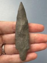 FINE 3 1/2" Argillite Poplar Island Point, Found in Pennsylvania, Ex: Heacock, T. Madeira, Sold Roan
