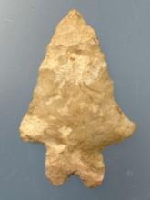 NICE 1 7/8" Molted Chert Bifurcate Kanawha Point, Found in Indiana, Ex: Brzoski, Pictured