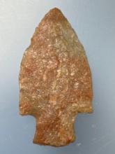 2 3/4" Colorful Quartzite Stemmed Point, Found in Berks Co., Pennsylvania, Ex: Sonny Delong,
