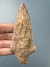 LARGE 4 1/2" Pink Quartzite Stemmed Point, Found in Lehigh Co., Pennsylvania, Ex: Cicero, T. Madeira