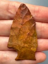 2 1/16" Heat-Treated Jasper Broadpoint, Southeastern Pennsylvania, Ex: Delong, T. Madeira