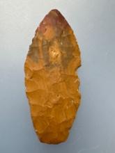 RARE 2 1/4" Paleo Agate Basin, Jasper, Heat-Treated Tip, Found in Fleetwood, Berks Co., Pennsylvania
