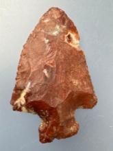 2 1/4" Heat-Treated Jasper Perkiomen w/Crystal Inclusion, Found in Berks Co., Pennsylvania,