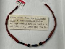 11" Strand of Susquehannock Beads, Strickler Site, Washington Boro, Lancaster Co., Pennsylvania
