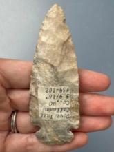WOW 3 5/8" Dovetail Point, Found in Callaway Co., Missouri, Mozarkite Chert, Ex: Church, Motley COA