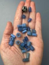 Lot of Various Beads, Roman Inlaid, Blues, Contemporary 1900's