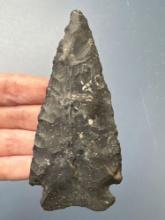 LARGE 4 1/8" Corner Notch Point, Coshocton Chert, Found in Hardin Co., Ohio