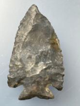 FINE 3 1/8" Kirk Corner Notch Point, Found in Hardin Co., Ohio, Ex: Harold Sexton