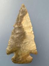 2 3/4" Colorful Banded Flint, Found in Tennessee, Excellent Example and Thin, Bevel Noted,
