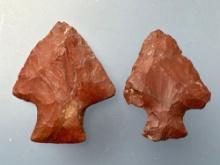 Pair of NICE Heat-Treated Red Jasper Perkiomens, Longest 1 5/8" Found in Berks Co., Pennsylvania,
