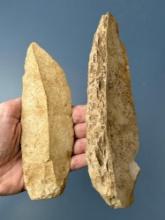 Pair of FINE Taino Knives, Uniface, Found in Dominican Republic, Ex: William Kranker, 7 3/4"