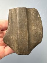 SUPERB 3 1/4" Whale Tail Bannerstone, Anciently Salvaged Wings, Found in Burlington Co., New Jersey