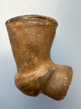 RARE 1 7/8" Mississippian Clay Pipe, Found in Stokes Co., North Carolina, Ex: Jim Maus (Former NC St