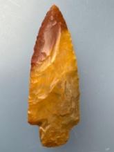 FINE 2 3/4" Horse Creek Chert Stemmed Point, Found in Hardin Co., Tennessee, Ex: Jim Spears