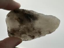 2 1/2" TRANSLUCENT Chalcedony Knife, Found in North Carolina, Very Well-Made Example