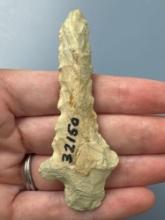 3 1/8" Serrated Kirk Point, Found in North Carolina, Ex: Capehart