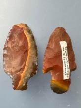 Pair of FINE Horse Creek Chert Points, Found in Lauderdale Co., Alabama, Ex: Vanderver, 2 1/16"