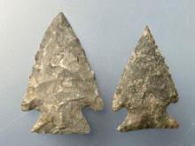 Pair of QUALITY Corner Notch Points, Longest is 1 5/8", Found in Greenwood Co., Kansas