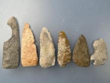Lot of 6 FINE Blades, Longest is 5 3/8", Found in Greenwood Co., Kansas by Terry Miller