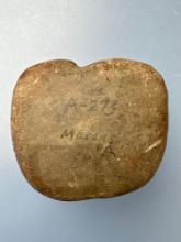 NICE 2 1/4" x 2 3/4" Hardstone Shield Bannerstone, Found in Pennsylvania, Drilled,
