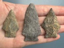 3 Transitional Points, Perkiomen and Susquehanna Broads, Longest is 2 1/2", Found by J. Fissel