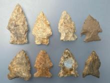 6 Smaller Fine Points, Longest is 1 3/4", Found by J. Fissel, Orrtanna, Pennsylvania