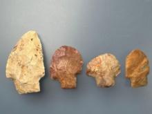 Lot of 4 Points, Tools, Found in the Southeastern US, Longest is 3"