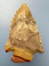 1 5/8" Serrated Corner Notch Horse Creek Chert Point, Found in Hardin Co., Tennessee