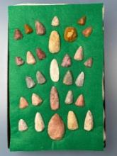 29 FINE Colorful Scrapers, Found by William C. Bond in Rige Co., Kansas in 1956, Longest is 2 1/8",