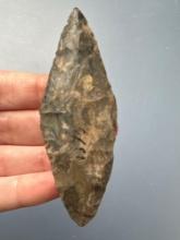 SUPERB 3 1/2" Harahey Knife, Molted Chert, Found in Indiana, Ex: Stanley Brzoski